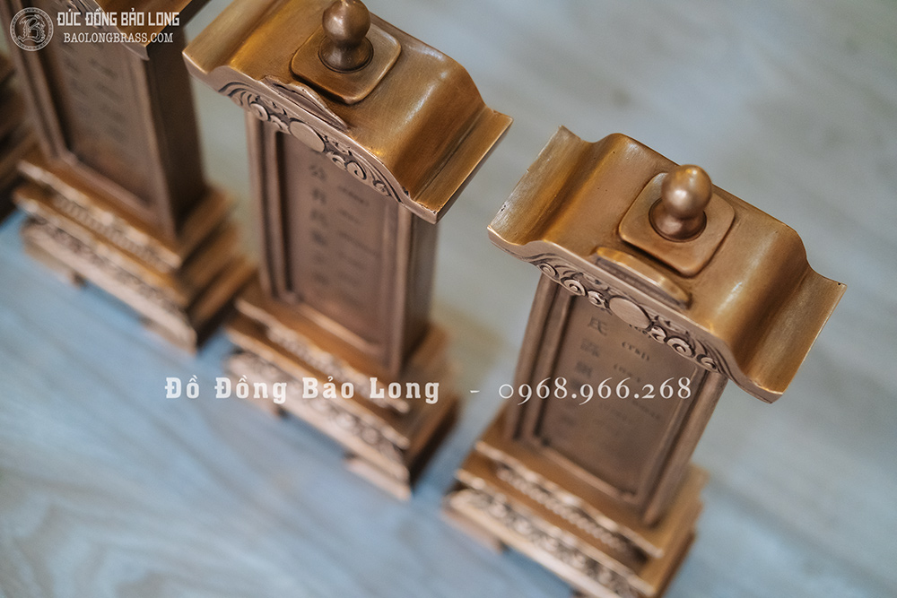 Bài Vị Bằng Đồng Đỏ Cao 30Cm Đúc Thủ Công