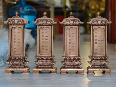 Bài Vị Bằng Đồng Đỏ Cao 30Cm Đúc Thủ Công