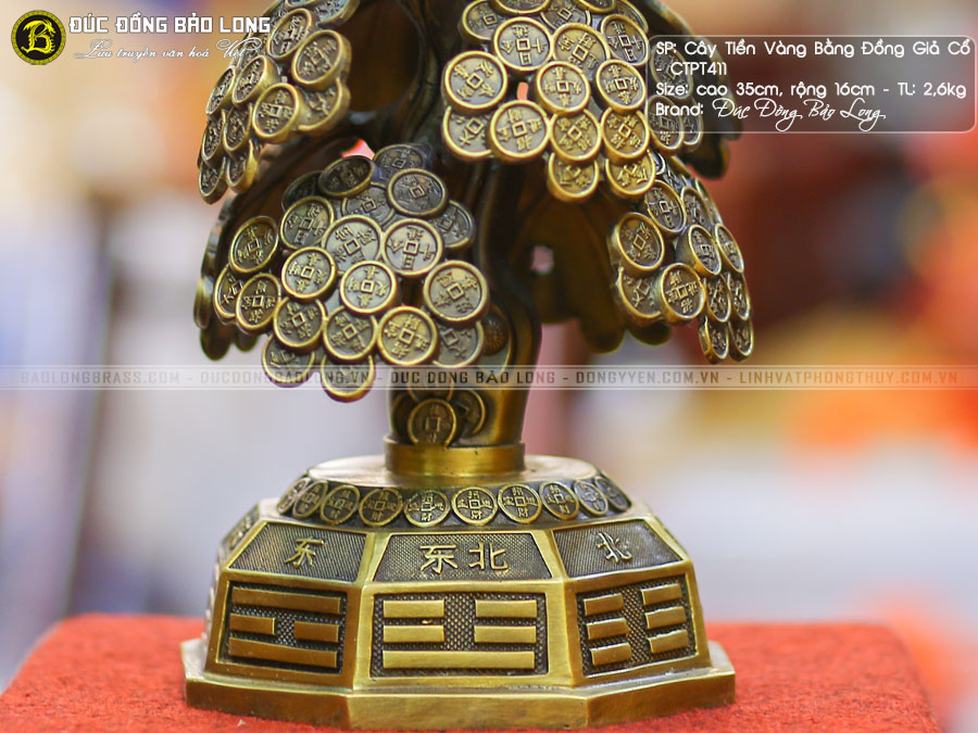 Cây Tiền Vàng Bằng Đồng Cao 35cm - CTPT411 4