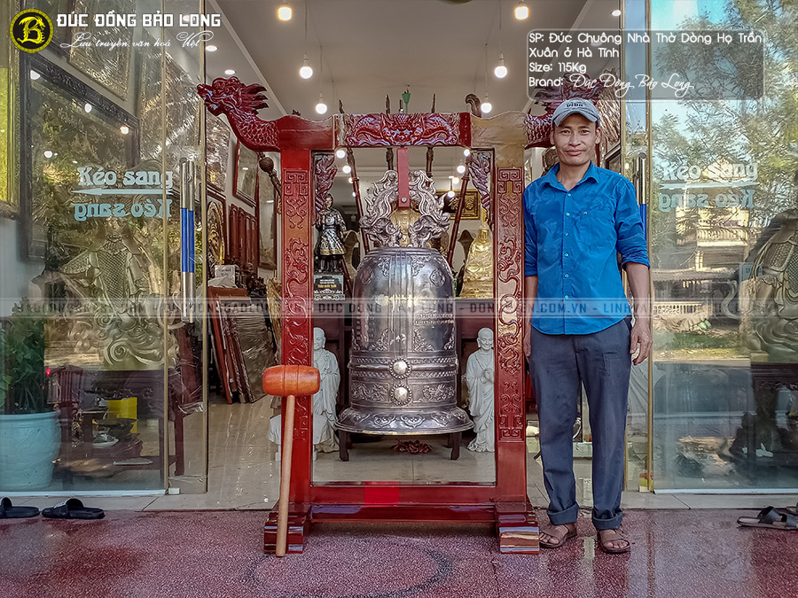 Chuông đồng 115kg cho nhà thờ họ Trần Xuân