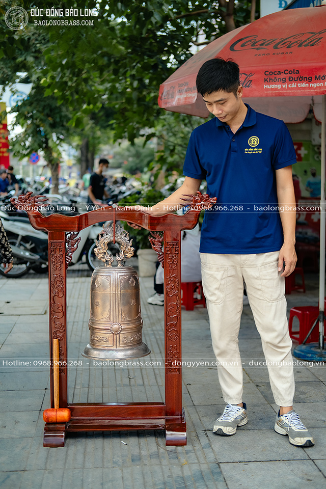 Chuông Đồng Giá Treo Gỗ Lim Nặng 22Kg