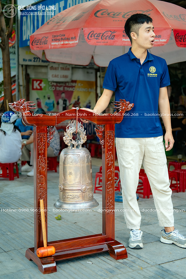 Chuông Đồng Giá Treo Gỗ Lim Nặng 22Kg