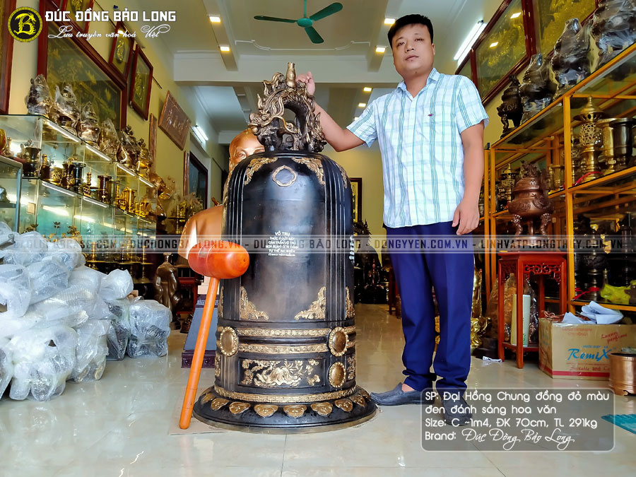 Chuông đồng 291kg cho chùa Thiện Khánh, Ninh Bình