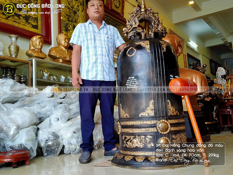 chuông đồng 291kg cho chùa Thiện Khánh