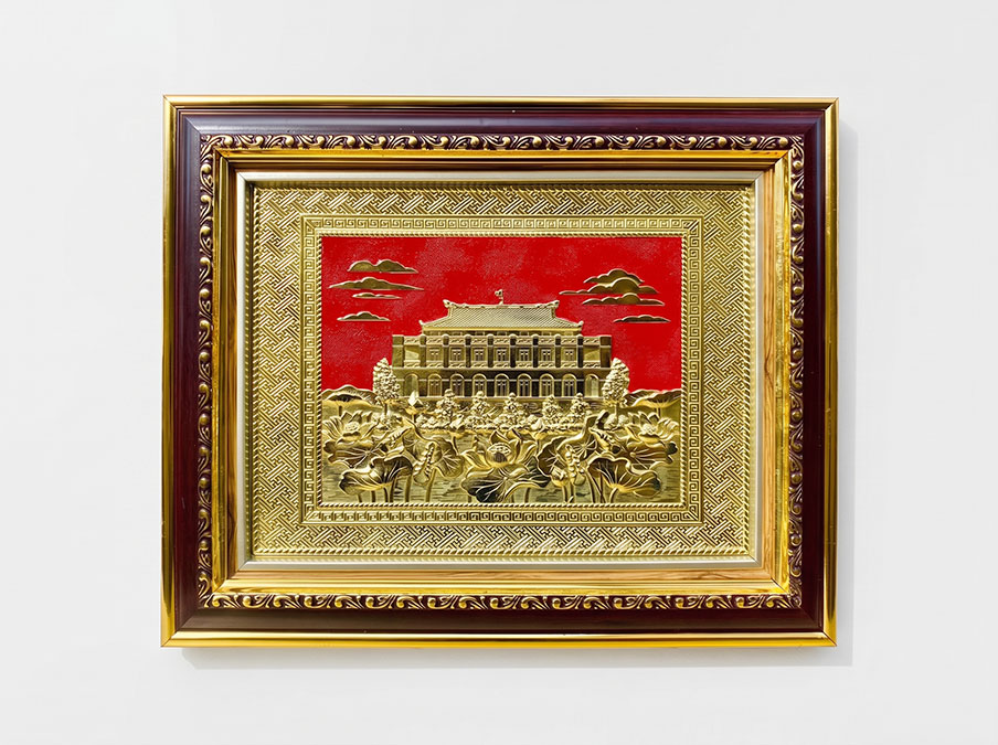 Quà Tặng Tranh Bến Nhà Rồng Bằng Đồng Khổ 28cm x 34cm