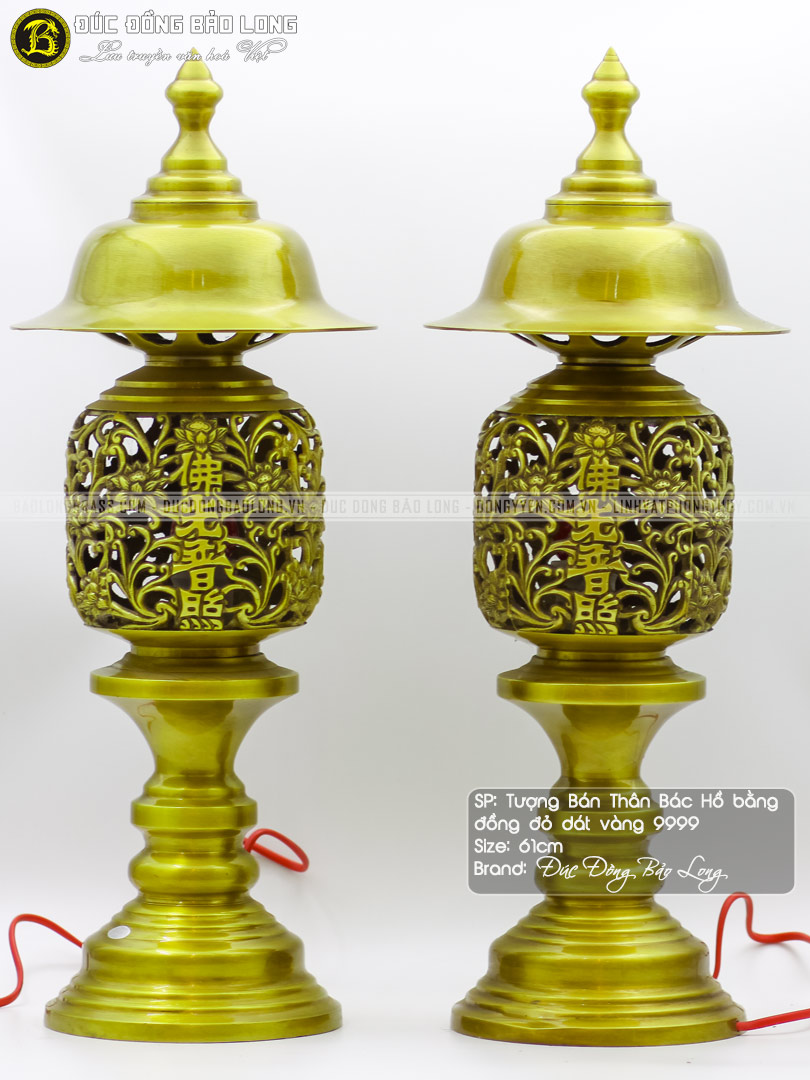 Đèn Thờ Bằng Đồng Đúc Công Nghệ Vàng Đậm 2 đèn thờ bằng đồng đúc công nghệ vàng đậm