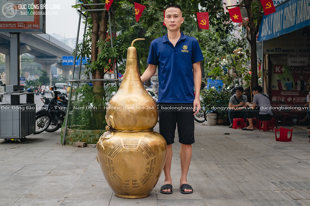 Hồ Lô Bát Quái Bằng Đồng Cao 1m3 Gò Thủ Công