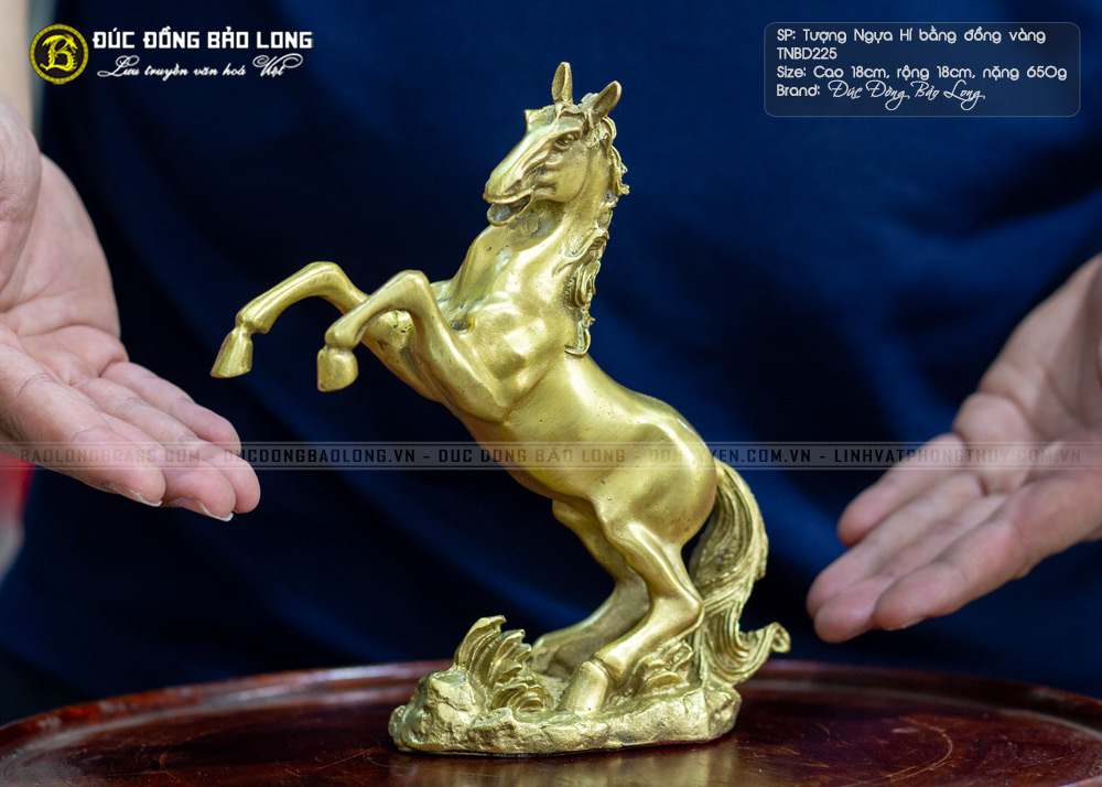 Tượng Ngựa Hí Bằng Đồng Cao 18cm - TNBD225 3
