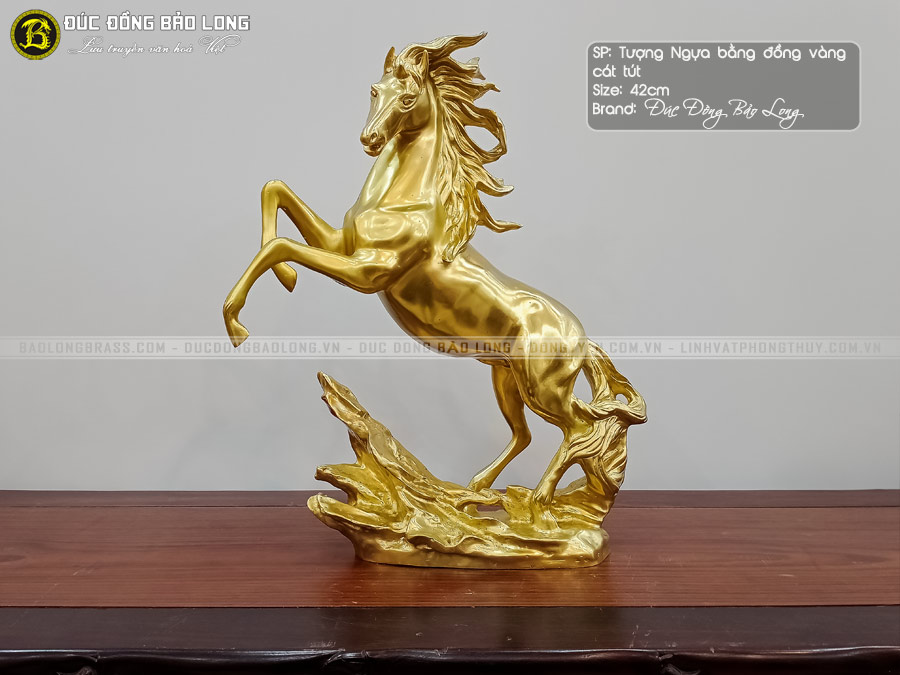 tượng ngựa bằng đồng catut cao 42cm đúc thủ công
