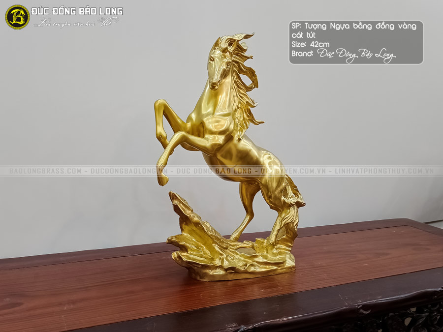 tượng ngựa bằng đồng catut cao 42cm đúc thủ công