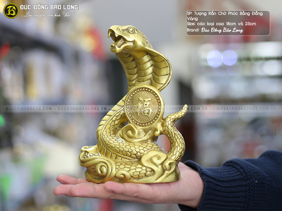 tượng rắn chữ phúc bằng đồng 
