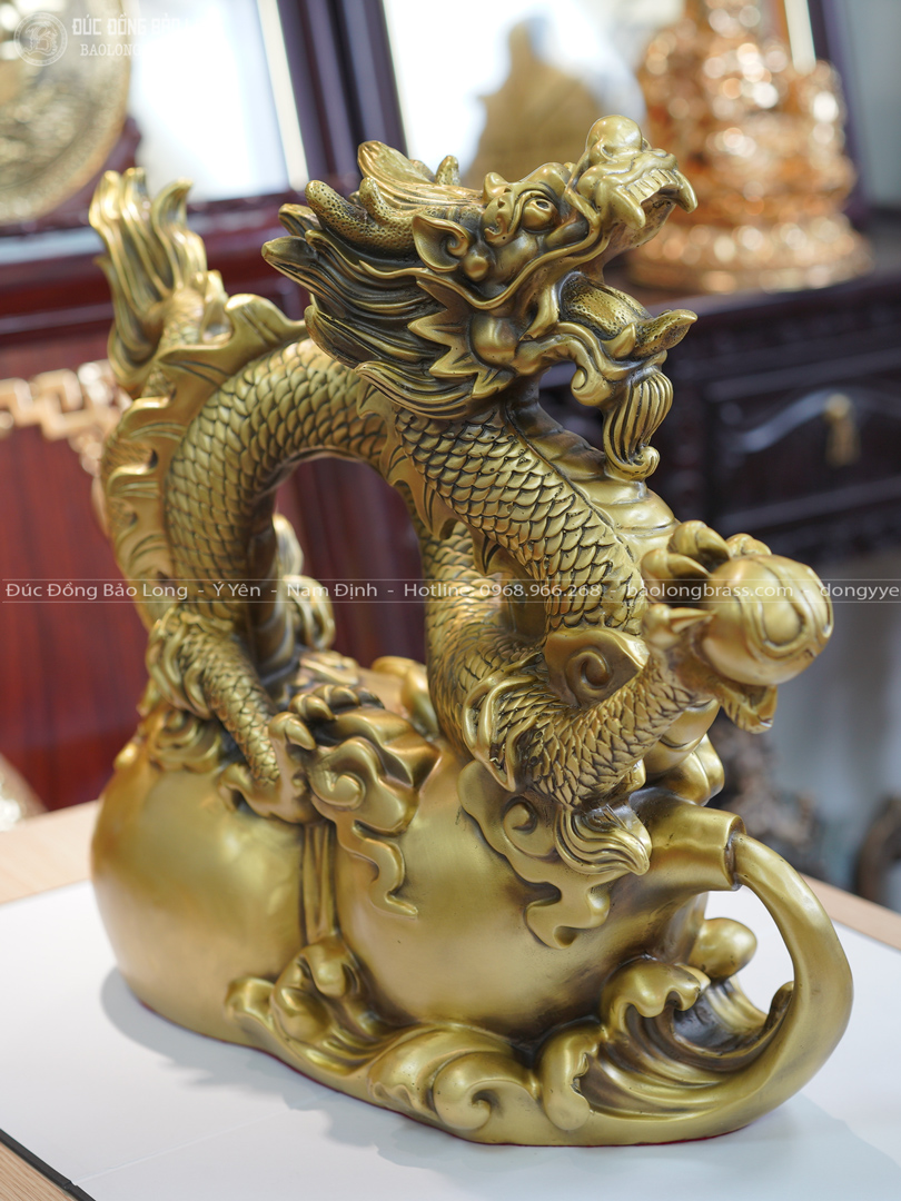 Tượng Rồng Cưỡi Hồ Lô Phong Thuỷ Bằng Đồng Hút Tài Hút Lộc 5 Tượng thích hợp bày trang trí phong thuỷ trong nhiều không gian hoặc làm quà tặng ý nghĩa