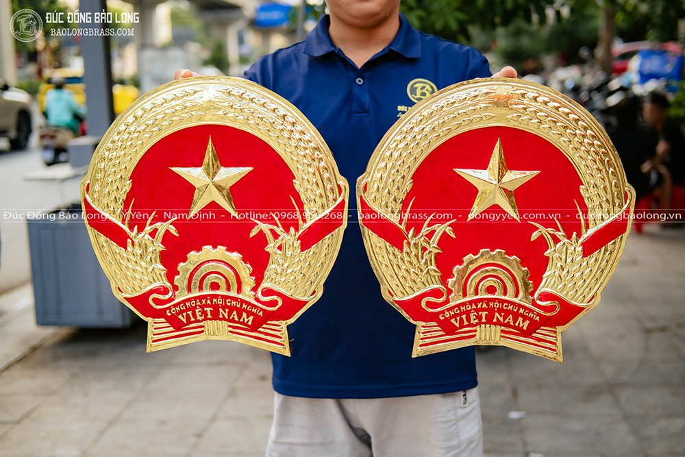 Logo Thi Hành Án, Quốc Huy bằng đồng ĐK 40cm