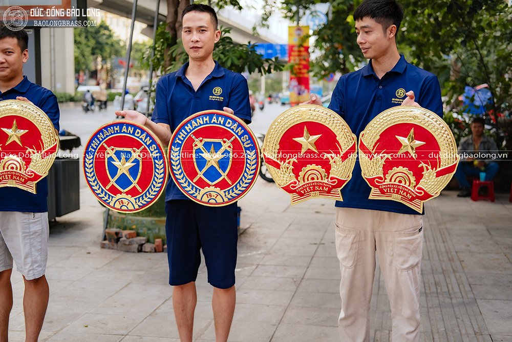 Logo Thi Hành Án, Quốc Huy bằng đồng ĐK 40cm
