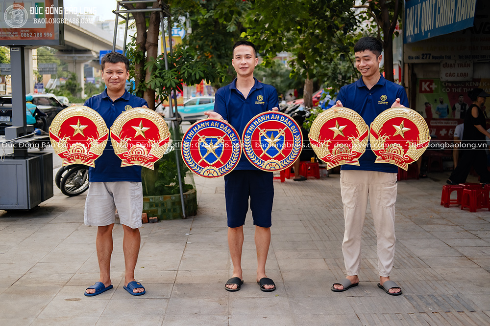 Logo Thi Hành Án, Quốc Huy bằng đồng ĐK 40cm