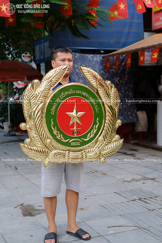 Logo Bằng Đồng Vàng Kích Thước 90Cm Cho Cty CP An Ninh Miền Bắc