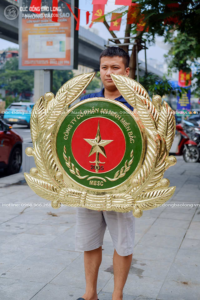 Logo Bằng Đồng Vàng Kích Thước 90Cm Cho Cty CP An Ninh Miền Bắc