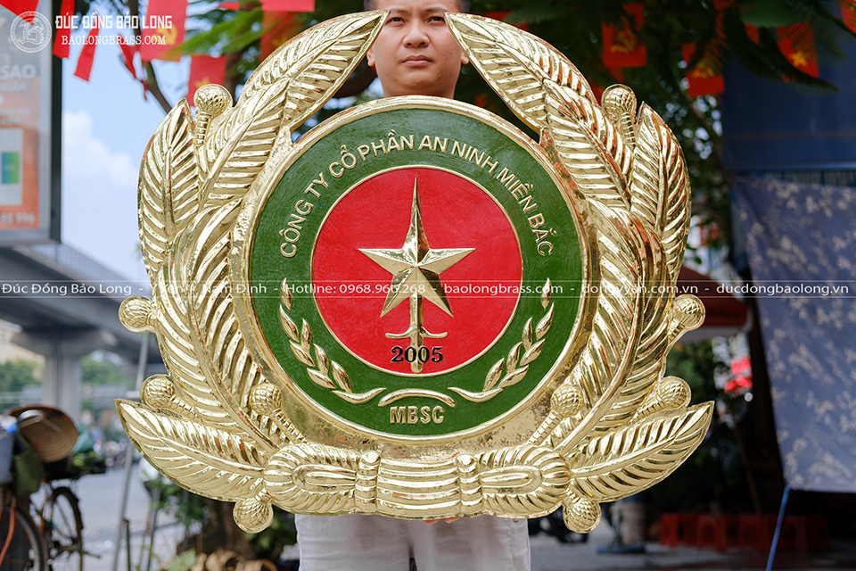 Logo Bằng Đồng Vàng Kích Thước 90Cm Cho Cty CP An Ninh Miền Bắc
