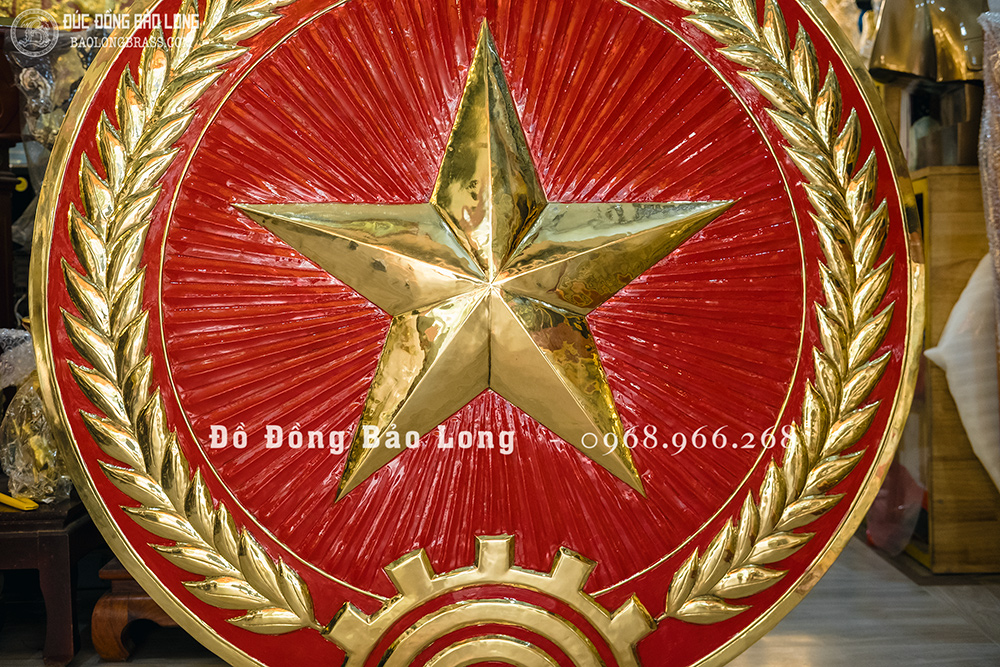 Logo Huy Hiệu Quân Đội Bằng Đồng ĐK 1m2