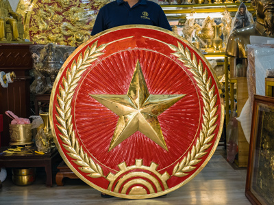 Quân Hiệu Quân Đội Nhân Dân Việt Nam Bằng Đồng ĐK 1m2