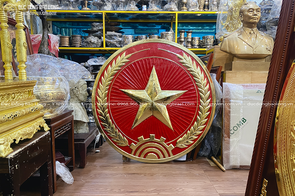 logo ngành Quân Đội, Quân Hiệu bằng đồng ĐK 1m1