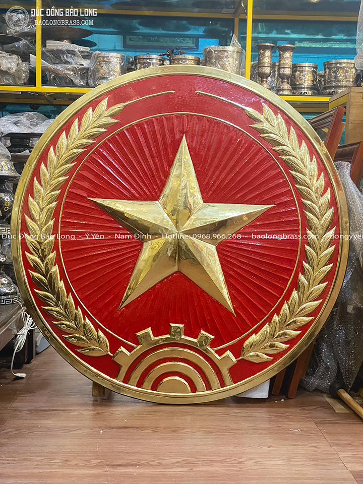 logo ngành Quân Đội, Quân Hiệu bằng đồng ĐK 1m1