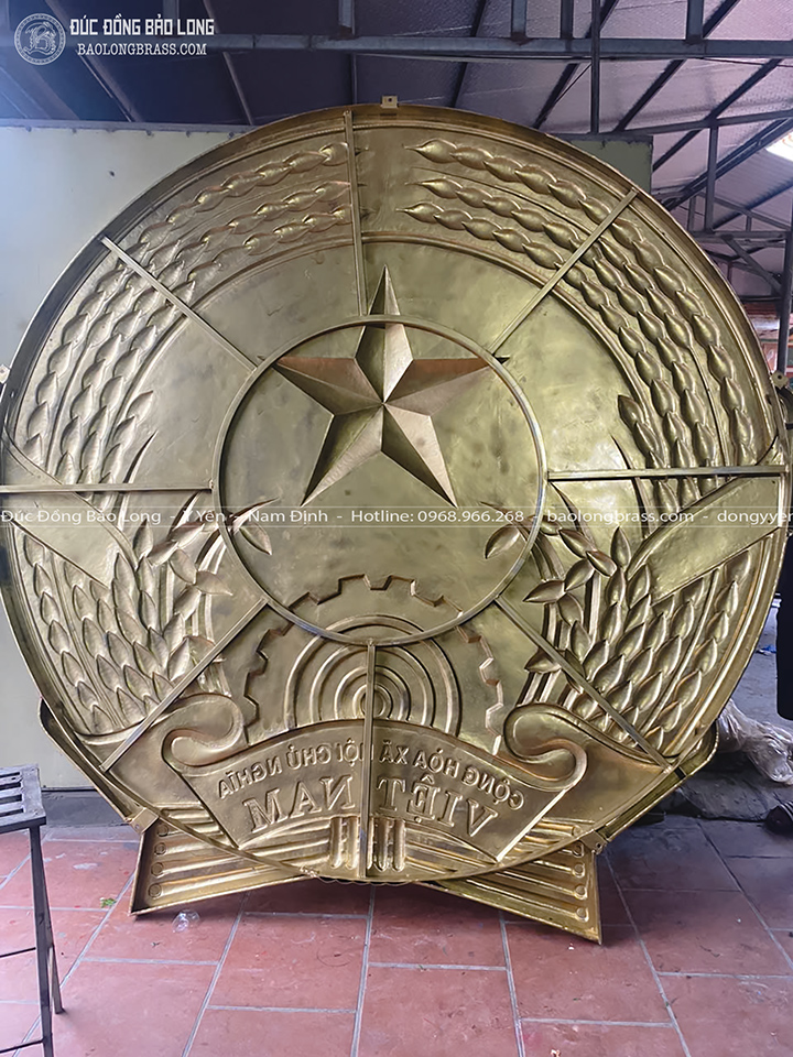 Quốc Huy Bằng Đồng Vàng Đường Kính 3m2 Cho Tỉnh Ủy Cao Bằng