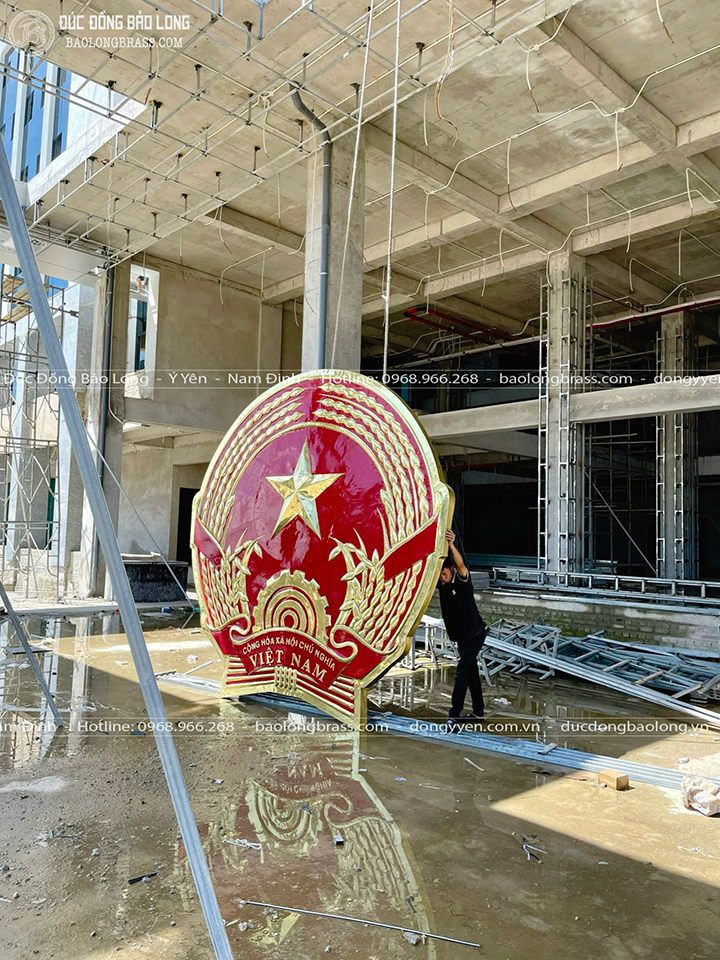 Quốc Huy Bằng Đồng Vàng Đường Kính 3m2 Cho Tỉnh Ủy Cao Bằng