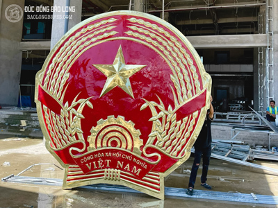 Quốc Huy Bằng Đồng Vàng Đường Kính 3m2 Cho Tỉnh Ủy Cao Bằng