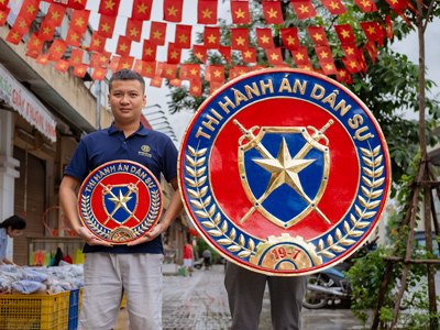 Logo Thi Hành Án Dân Sự Bằng Đồng ĐK 40cm, 1m