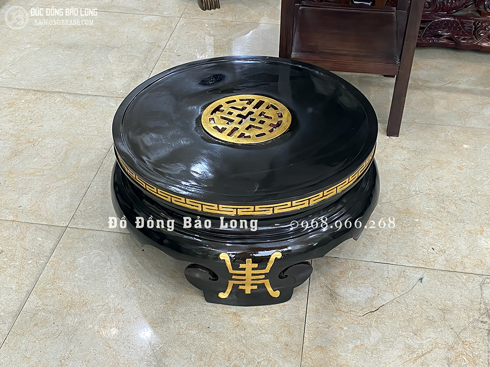 Lư Hương Đồng Song Long Chầu Nguyệt Dát Vàng 9999 Cao 1m33