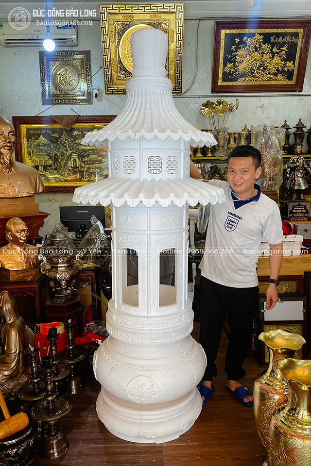 Lư Hương Đồng Đỏ Cao 2m5 Đúc Thủ Công