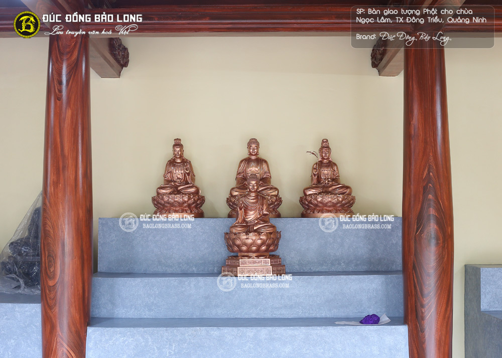 bàn giao bộ tượng Phật bằng đồng đỏ