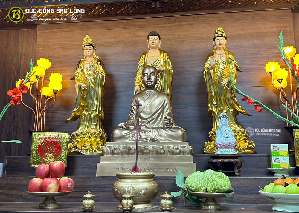 tượng Phật Hoàng Trần Nhân Tông cao 81cm bằng đồng