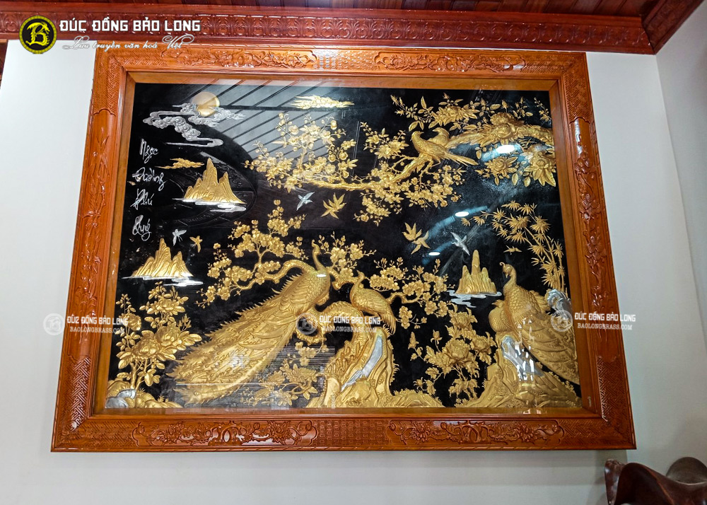 tranh Vinh Hoa Phú Quý dát Vàng Bạc khổ 1m92 x 1m52