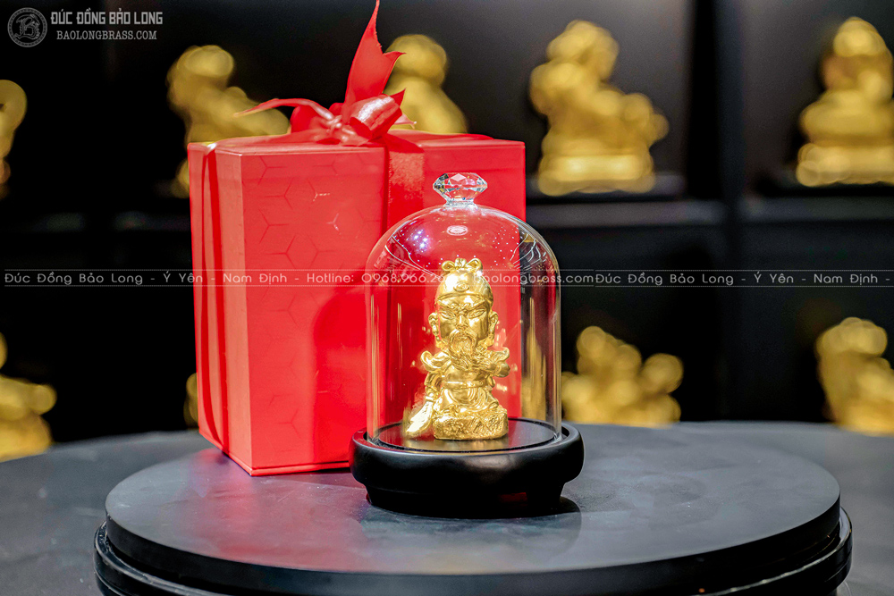 Tượng Quan Công Chibi Dát Vàng 24k cao 15cm