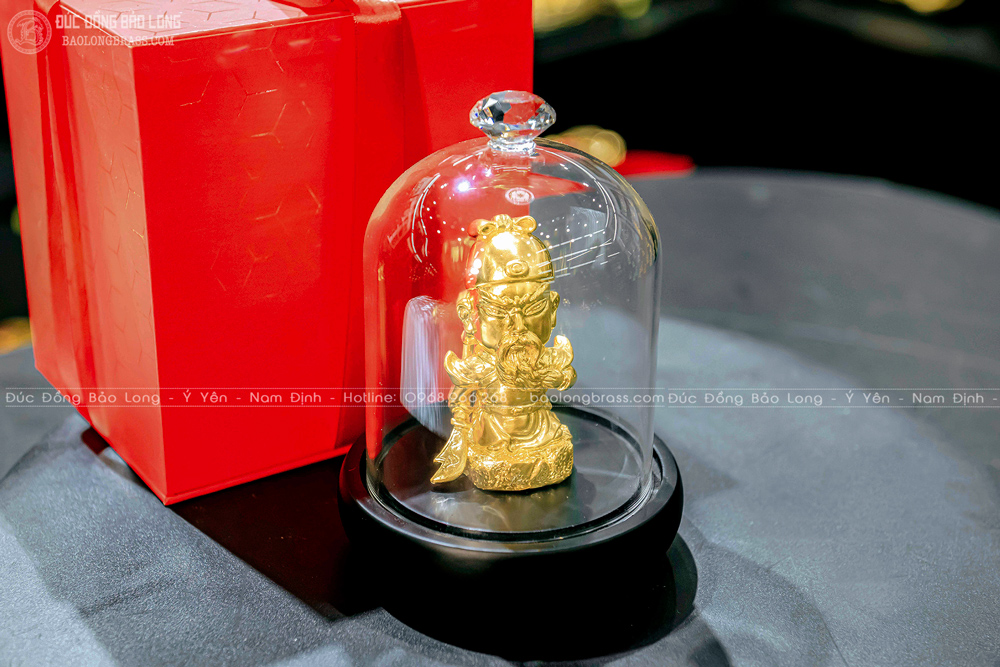 Tượng Quan Công Chibi Dát Vàng 24k cao 15cm