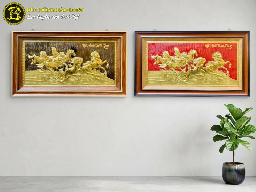 Tranh Mã Đáo Thành Công Bằng Đồng Khổ Nhỏ 50cm x 90cm