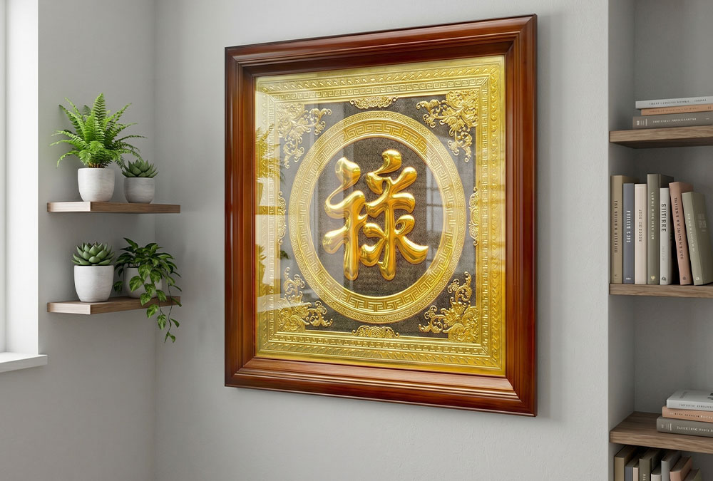 Tranh Chữ Lộc Bằng Đồng Khổ Vuông 68cm