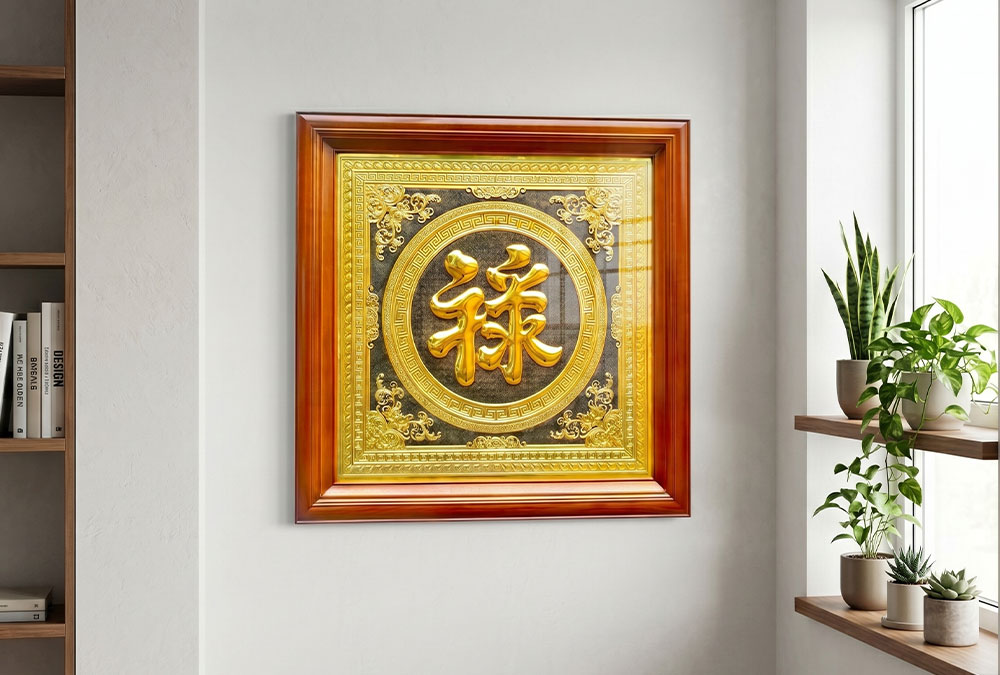 Tranh Chữ Lộc Bằng Đồng Khổ Vuông 68cm