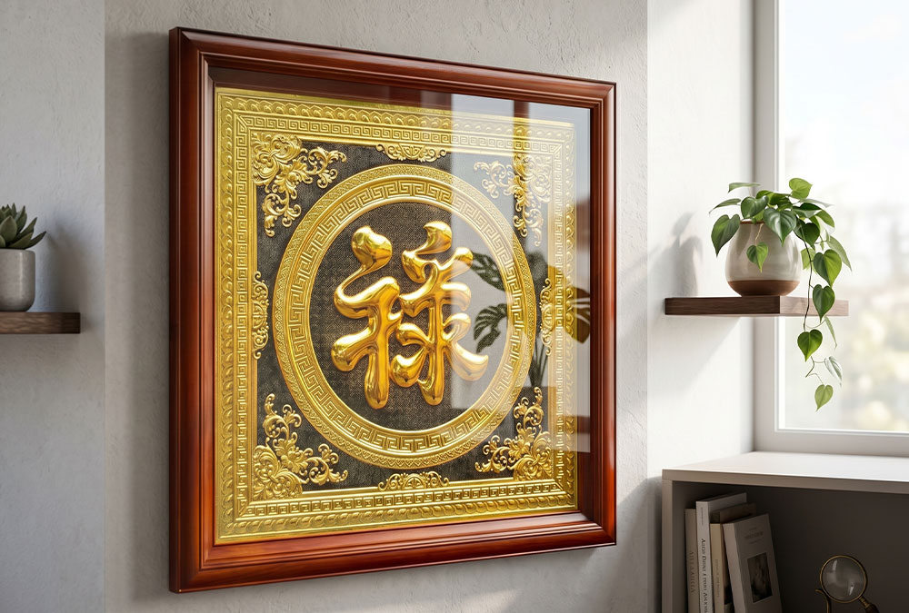 Tranh Chữ Lộc Bằng Đồng Khổ Vuông 68cm