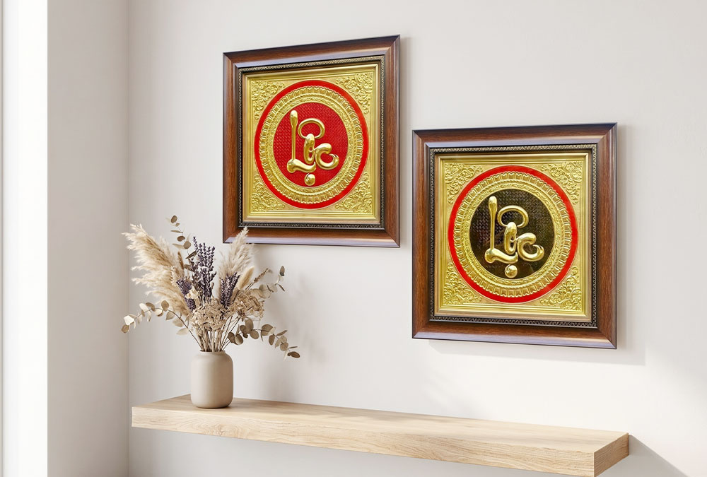 Tranh Chữ Lộc Bằng Đồng Khổ Vuông 40cm