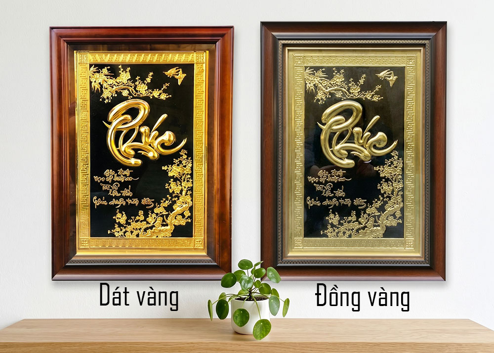 Tranh Chữ Phúc Bằng Đồng Khổ 38cm x 54cm