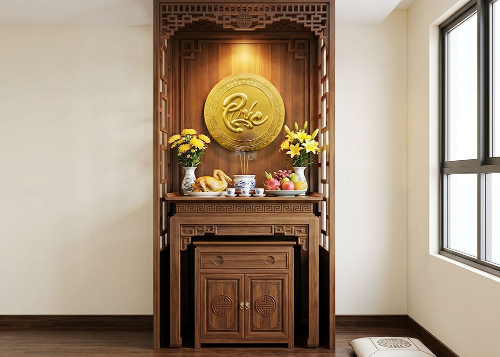 Tranh Đồng Chữ Phúc Tròn Dát Vàng Đường Kính 65cm