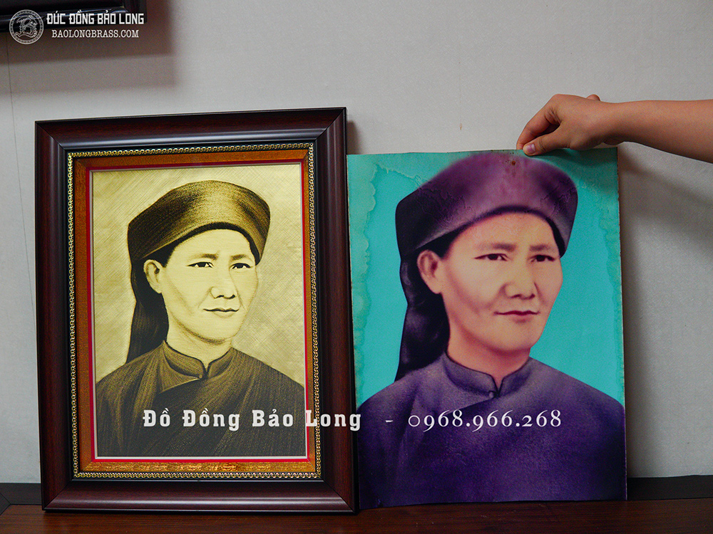 Tranh thờ Ông Bà khắc tay bằng đồng khổ 37cm x 45cm