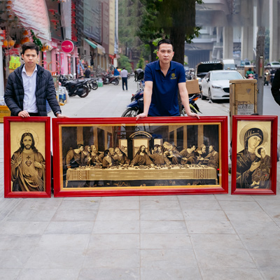 Tranh Thờ Công Giáo Bằng Đồng Khắc Tay Kích thước theo yêu cầu
