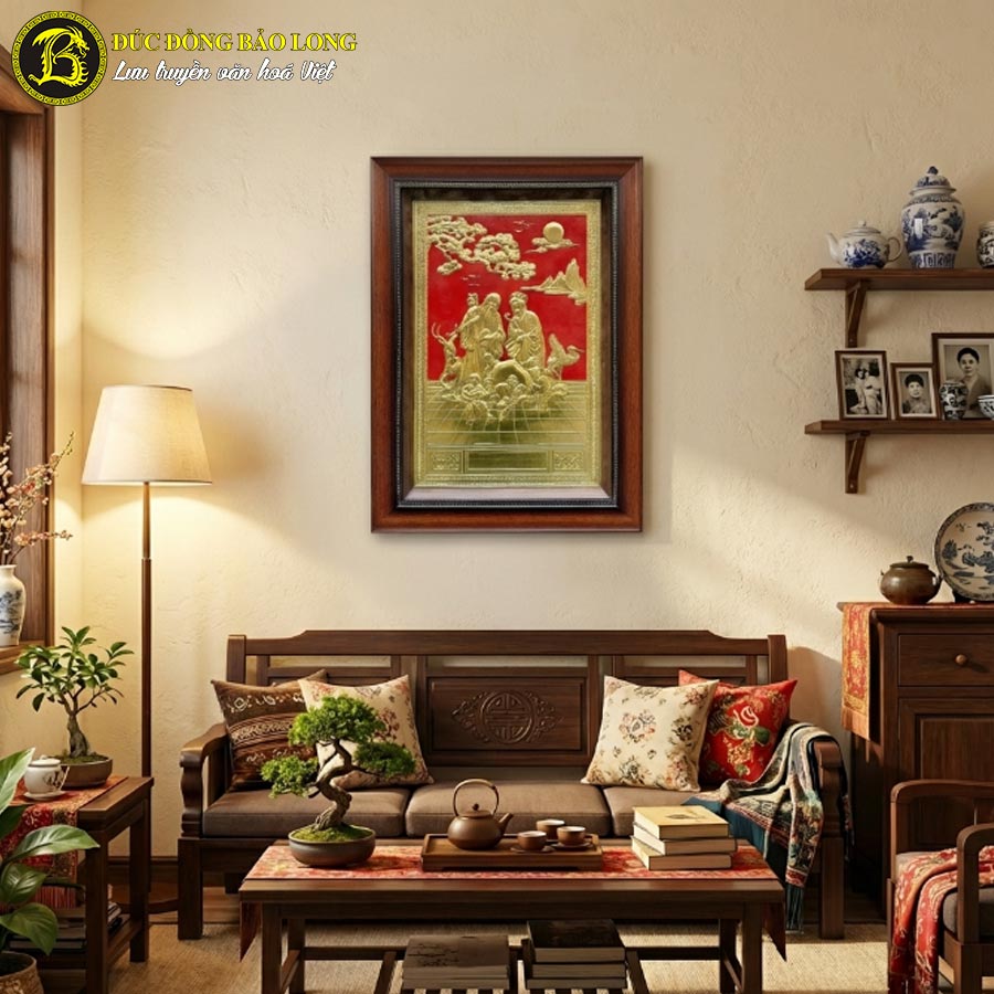 Tranh đồng mừng thọ cụ ông cụ bà