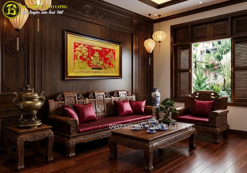 Bức tranh là điểm nhấn không chỉ ở mặt thẩm mỹ mà còn mang nhiều ý nghĩa và giá trị truyền thống