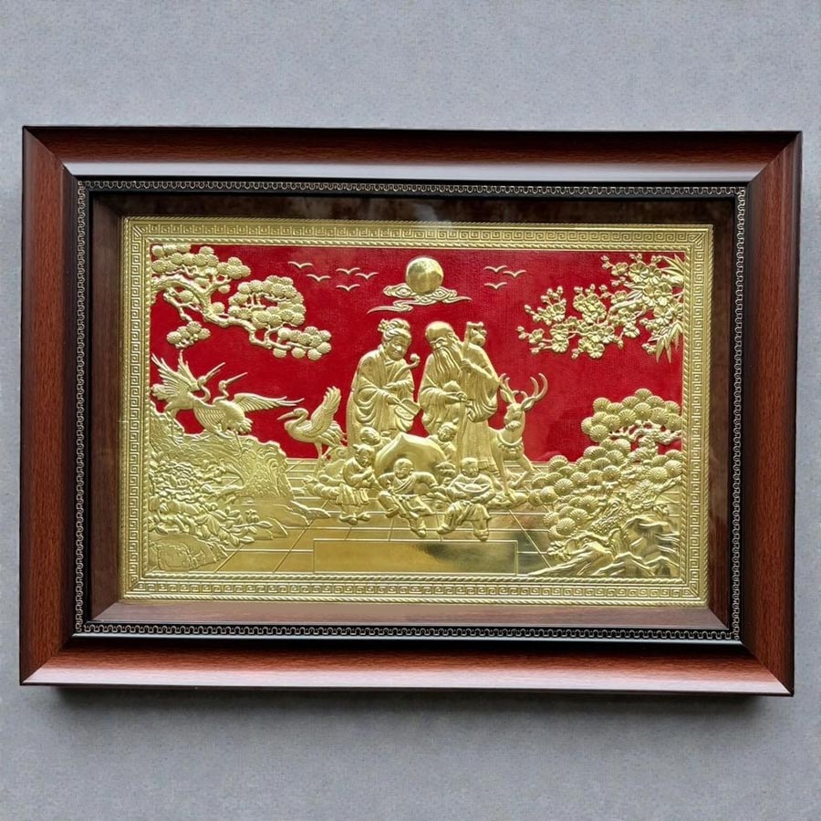 tranh đồng mừng thọ ông bà