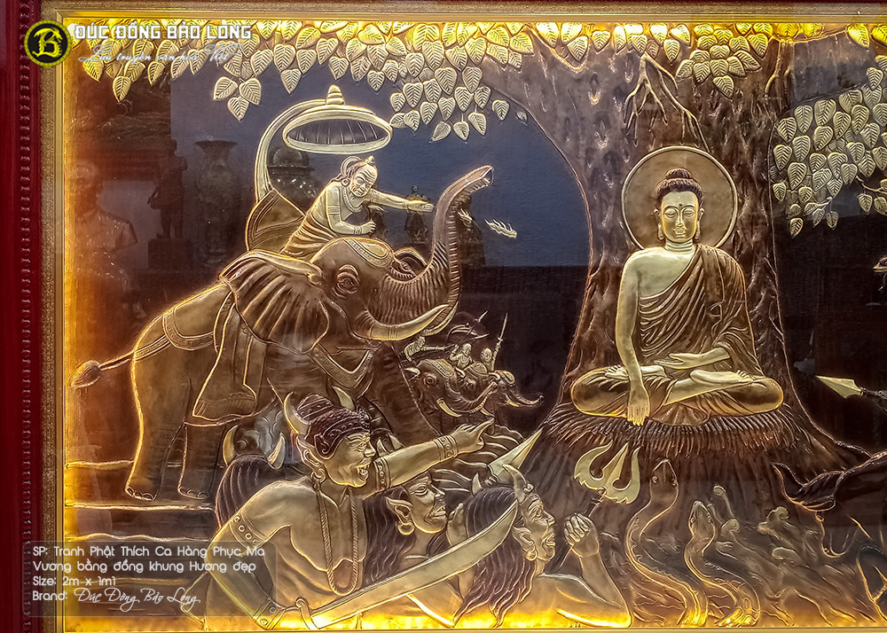 tranh Đức Phật Hàng Phục Ma Vương 2m